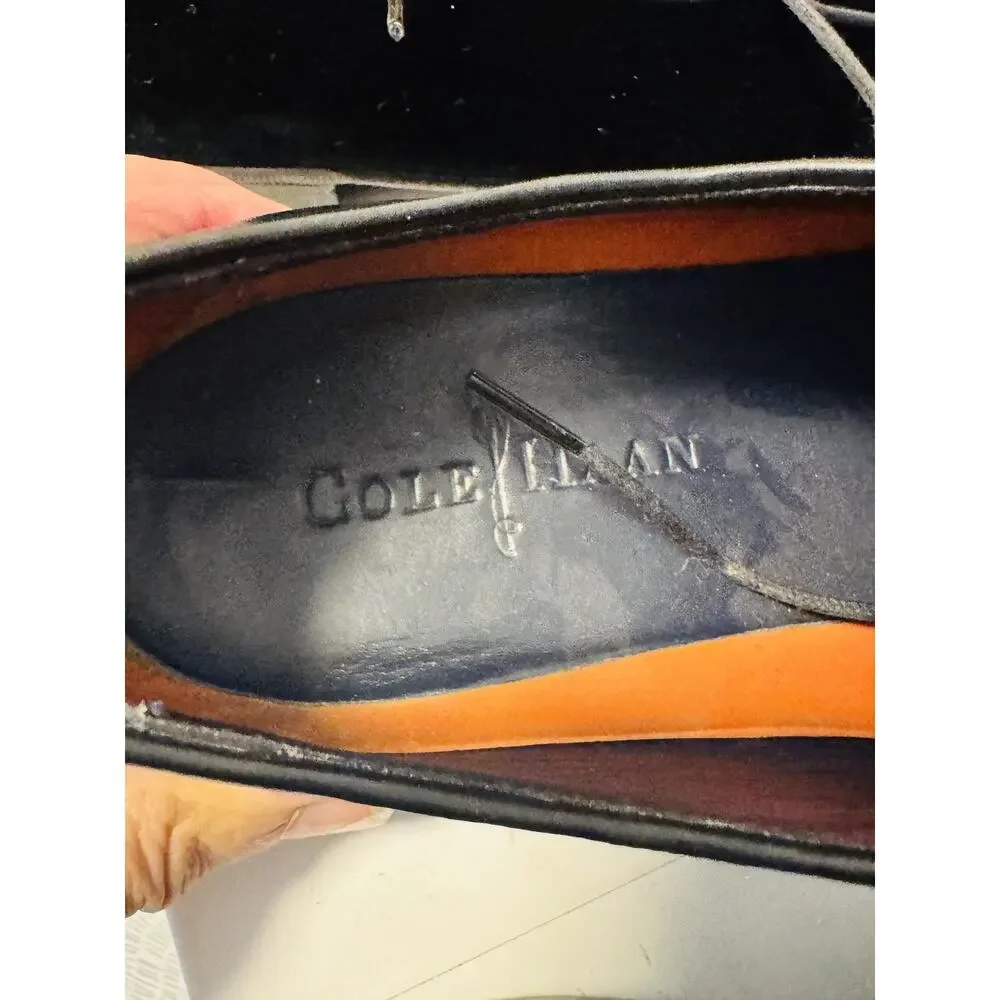 Cole Haan Shoes Mens 9.5 Black Leather Cap Toe Lace Up Derby Oxford Dress Formal